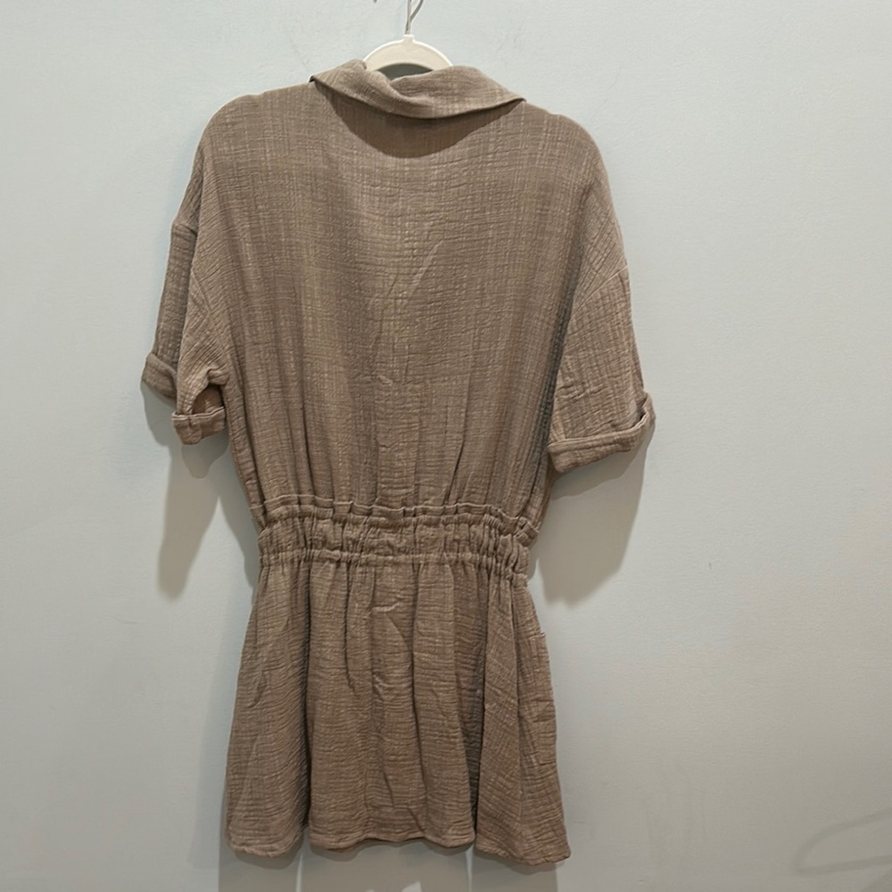 NWT Tan Button-Up Romper - Picture 7 of 7